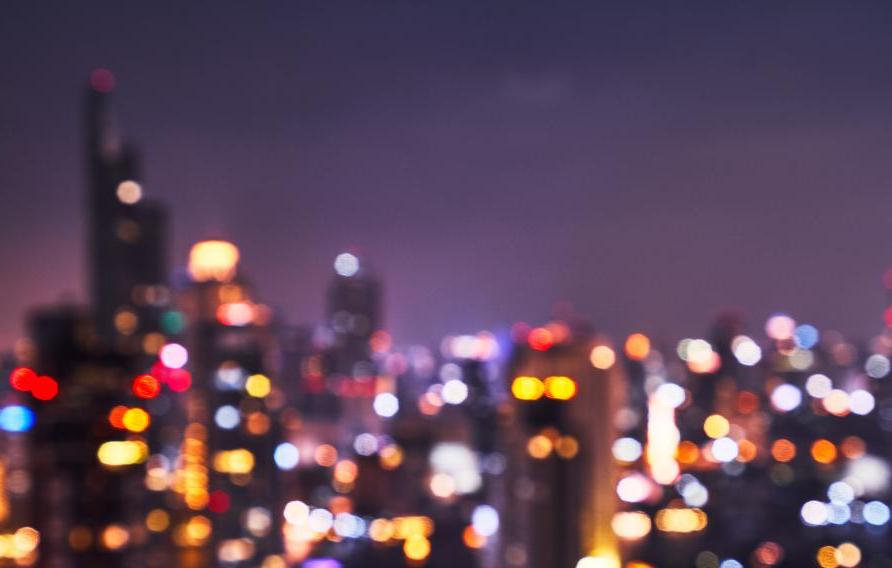 nighttime view of cityscape with lights